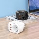 Разкл. HOCO NS3 с 1 гнездо+2 USB-A 2.4A+1 PD USB-C 4000W - Черен