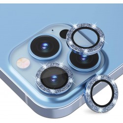 Протектор с камъни за Камера iPhone (15 Plus) 15 - Син