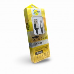 Плетен кабел L✮Star LS-09 Type-C към Type-C - Черен