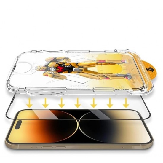 ESD стъклен протектор с рамка лесен за поставяне iPhone 15 Pro Max