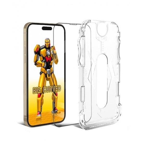 ESD стъклен протектор с рамка лесен за поставяне iPhone 15 Pro Max