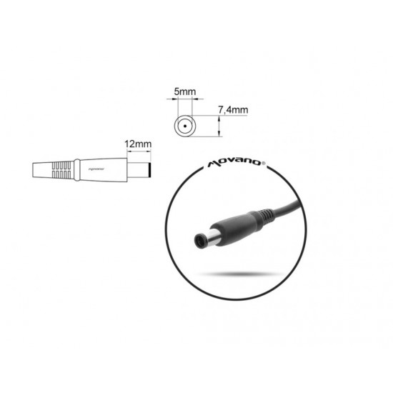 Зарядно за кола за лаптоп Dell / HP 19.5V 4.62A 7.4*5.0mm 90W