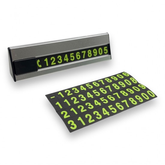 WA878 Авто паркинг табела с телефонен номер - Сив