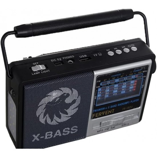 Golon FR-182U Преносимо радио с висока чувствителност, AM/FM/SW, USB, TF и LED фенер