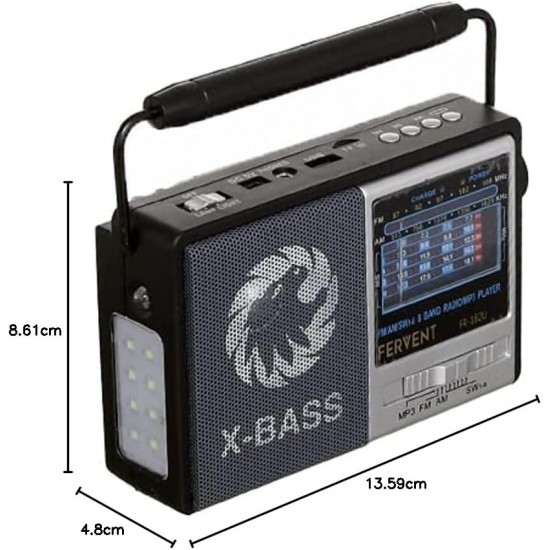 Golon FR-182U Преносимо радио с висока чувствителност, AM/FM/SW, USB, TF и LED фенер