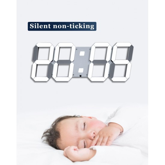 OR 119 CA19 Дигитален светещ LED часовник /Аларма - Бял