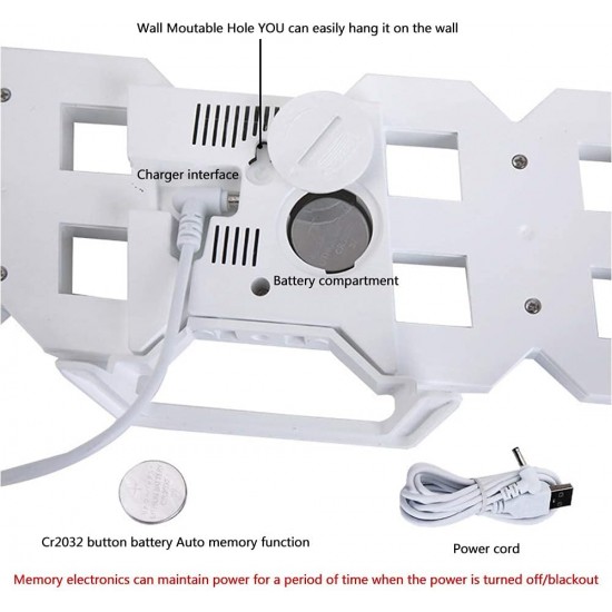 OR 119 CA19 Дигитален светещ LED часовник /Аларма - Бял