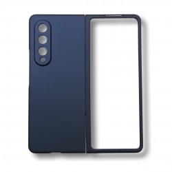 PVC Цветен кейс за Samsung Z Fold 3  от 2 части - Тъмно Син