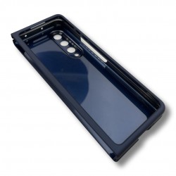 PVC Цветен кейс за Samsung Z Fold 3  от 2 части - Тъмно Син