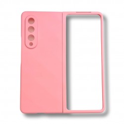 PVC Цветен кейс за Samsung Z Fold 3  от 2 части - Розов