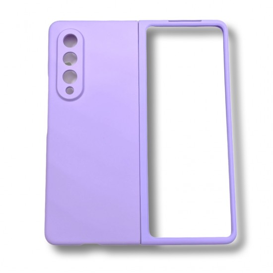 PVC Цветен кейс за Samsung Z Fold 3  от 2 части - Лилав