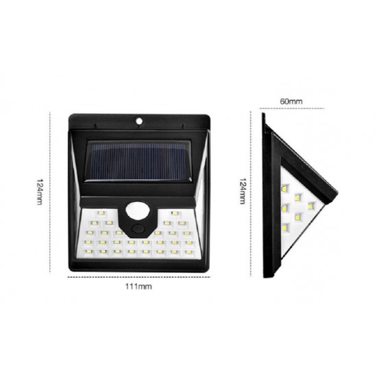 T-2866 LED слънчева светлина Външна SMD Водоустойчив PIR сензор за движение стенна лампа за пътека в градината