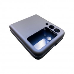 PVC Цветен кейс за Samsung Z Flip 3 от 2 части - Тъмно Син