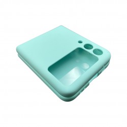 PVC Цветен кейс за Samsung Z Flip 5 от 2 части - Светло Син
