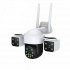 V380-A10 ТРОЙНА IP Камера ( APP:V380PRO) Въртяща водоустойчива WiFi камера с 3 обектива