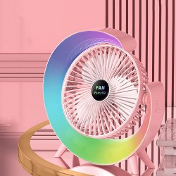 Презареждащ се вентилатор A3 3-степенен+ RGB LED - Розов