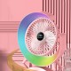 Презареждащ се вентилатор A3 3-степенен+ RGB LED - Розов