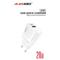 JLW-JC02 Зарядно 20W GAN Адаптер USB+USB-C
