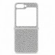 D75 Калъф с камъни за Samsung Z Flip 6 от 2 части - Бял