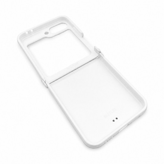 D75 Калъф с камъни за Samsung Z Flip 6 от 2 части - Бял