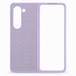 D80 Калъф с камъни за Samsung Z Fold 7 от 2 части - Лилав