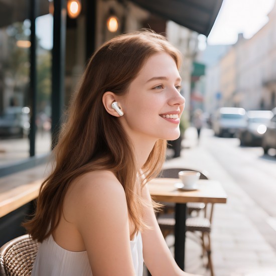 HOCO EQ34 Plus ANC+ENC безжични блутут слушалки Hey Siri - Бял