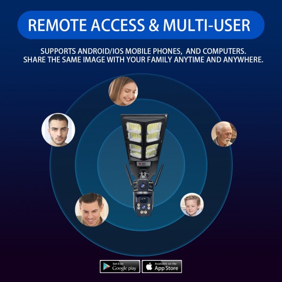 IP Солaрна Камера +LED лампа LD-004-W-H WIFI 6MP 1080P ( APP:V380PRO ) HD 360 градуса с микрофон и високоговорител и LED светлина