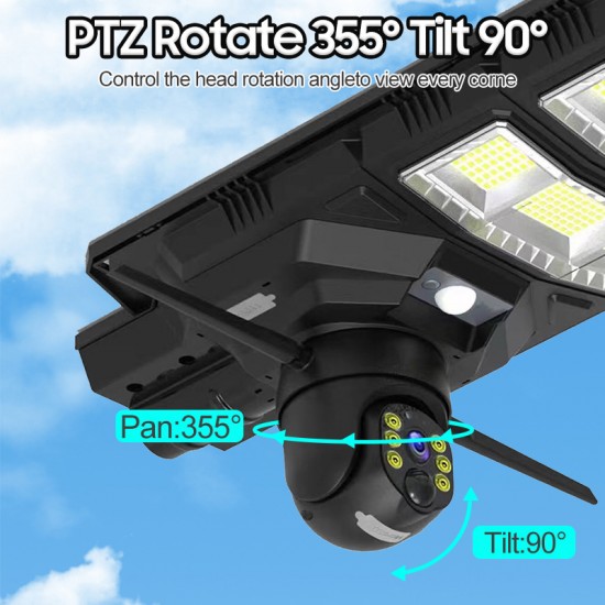IP Солaрна Камера +LED лампа XA01 WIFI 6MP 1080P ( APP:V380PRO ) HD 360 градуса с микрофон и високоговорител и LED светлина