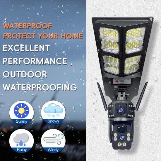 IP Солaрна Камера +LED лампа LD-004-W-H WIFI 6MP 1080P ( APP:V380PRO ) HD 360 градуса с микрофон и високоговорител и LED светлина