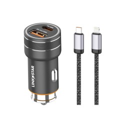 LINK✮STAR CC48 48W Бързо зарядно PD30W + QC18W Type-C към Lightning