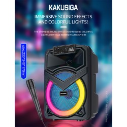 Караоке тонколона инча TTD-818 8" | 10W, LED RGB, Микрофон