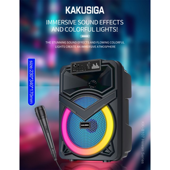 Караоке тонколона инча TTD-818 8" | 10W, LED RGB, Микрофон