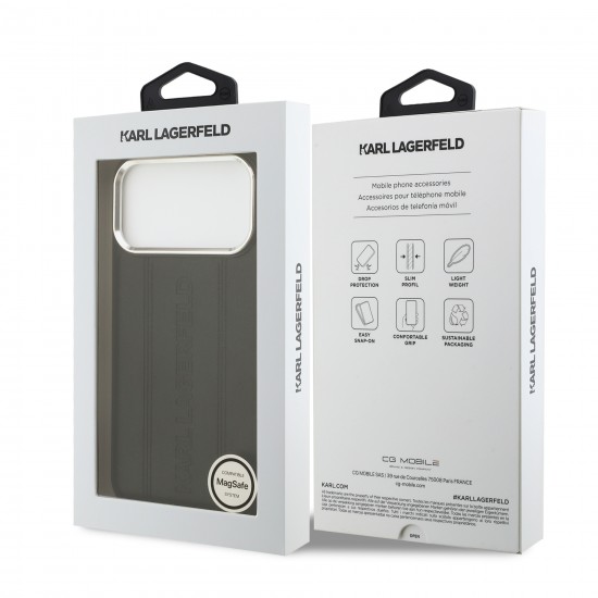3721 KARL HC MAGSAFE PU W/ KARL DEBOSSED LOGO BLACK IP17 PRO