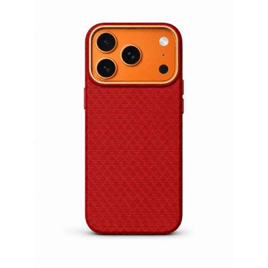 Premium Carbon Case PKA TP-106 за iPhone 17 Air - Червен