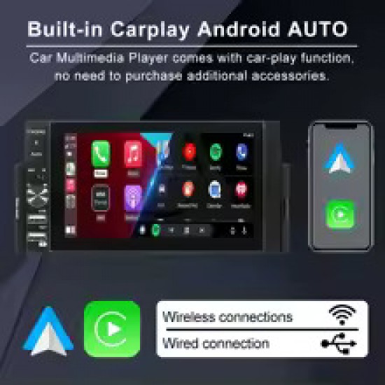 5504 5.5" Apple Carplay Android Auto мултимедиен плеър 5.5" IPS дисплей 1024x600 GPS, WiFi, Bluetooth