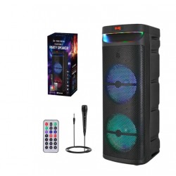 Караоке тонколона инча CH-1021 10"x2 | 40W, LED RGB, Микрофон