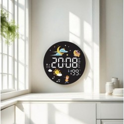  Дигитален часовник / аларма термометър Хигрометър 30cm - RS-2717 - Черно Син