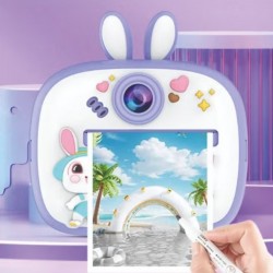 M300 Детски фотоапарат с моментално принтиране – 1080P HD (Лилав)