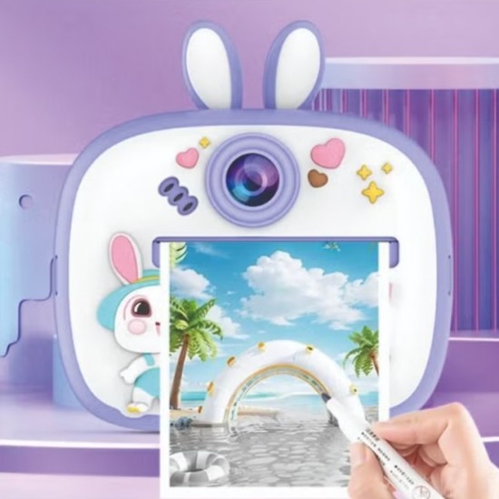 M300 Детски фотоапарат с моментално принтиране – 1080P HD (Лилав)