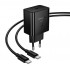 HOCO 220V N77 GaN PD45W зарядно+каб. Type-C към Type-C - Черен