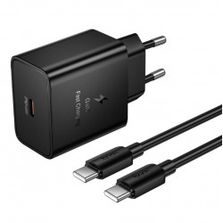HOCO 220V N77 GaN PD45W зарядно+каб. Type-C към Type-C - Черен