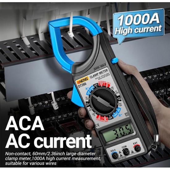 ANENG Клем метър, цифров мултицет DT-266, ампер клещи, ~1000A ~1000V