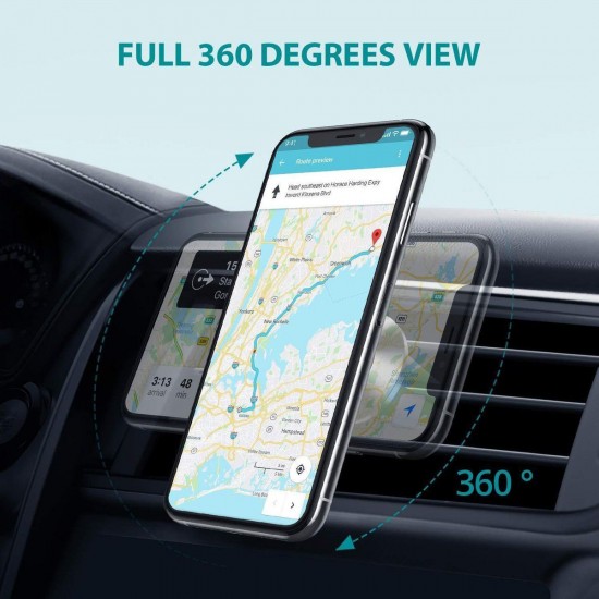 Магнитна Стойка за въздуховод парно за кола CTCF008 - Черен