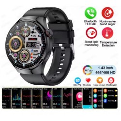 MK53 Смарт часовник 3 Каишки GT4 Bluetooth 47мм - Черен