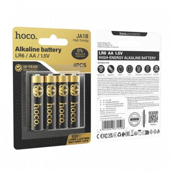 4БР. HOCO AA JA1B Алкални Батерии 1500mAh 1.5V 