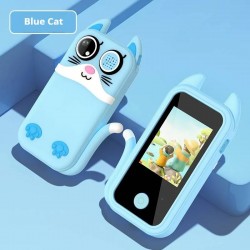 S6 Дигитална Камера 2.0mp За Деца Със Силиконов Калъф - Син