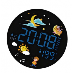  Дигитален часовник / аларма термометър Хигрометър 30cm - RS-2717 - Черно Зелен