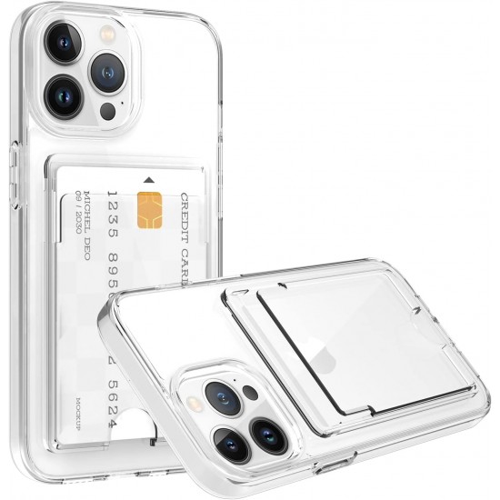 Прозрачен Силиконов кейс TP-67 с джобче за Samsung S21 FE