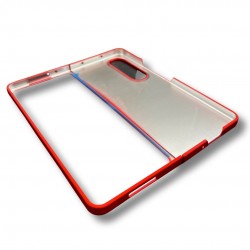 PVC Цветен кейс за Samsung Z FOLD 3 от 2 части - Червен