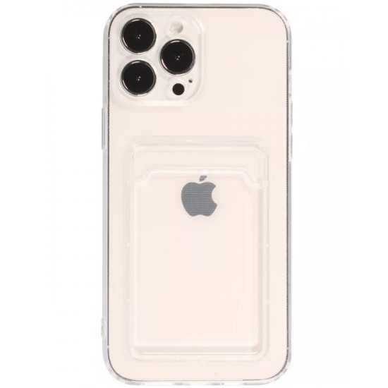 Прозрачен Силиконов кейс TP-67 с джобче за Samsung S21 FE